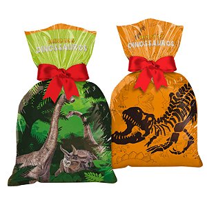 8 Sacolas Saquinho Lembrancinha Surpresa Dinossauro