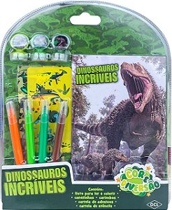 Livro Infantil Colorir Dinossauros - Kit Cor e Diversão