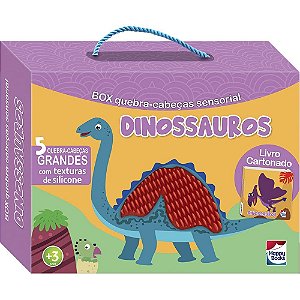 Livro + Quebra Cabeças Sensoriais - Dinossauros