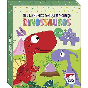 Livro Box com quebra cabeça Dinossauros