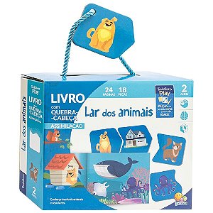 Box Livro com Quebra cabeça Lar dos Animais