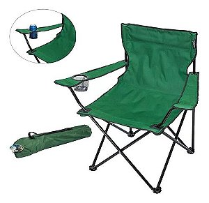 Cadeira Dobrável Camping Pesca Praia Com Porta Copo - Kala