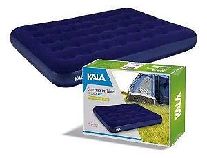 Colchão Inflável De Casal Azul Para Camping Praia - Kala