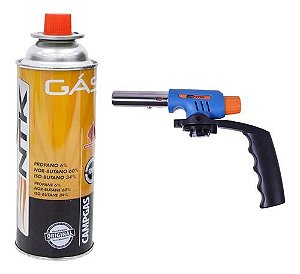 Maçarico Portátil Controle Fluxo Ikon Ntk + 1 Refil Campgás