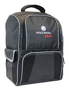 Mochila Pesca Brasil Fishing Bag 30 Litros - Preto Com Cinza