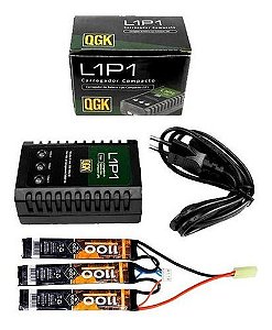 Bateria Lipo 11.1v 1100 Mah 20c (3 Packs) + Carregador - Qgk