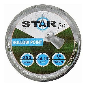 Chumbinho Star Fire Hollow Point 4.5mm 250un.