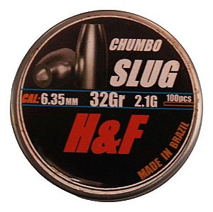 SLUG 6,35mm 32gr 100un - SLUG H&F