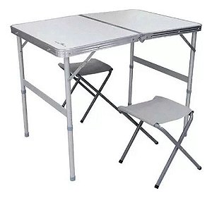 Mesa Dobrável Trail Alumínio 2 Banquetas E Maleta - Kala