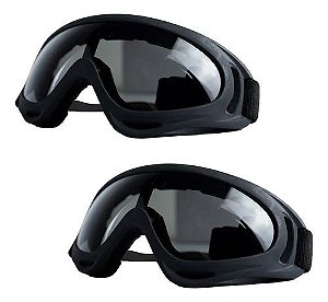Combo 2 Óculos De Proteção Preto Airsoft Fume Com Elástico - Rossi