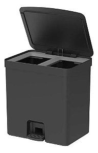 LIXEIRA DE PEDAL TRIUM 30L DUPLA PRETO FECHADO Gtin: 7908466044725