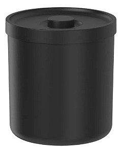 Lixeira Preta Bold 6lt Com Tampa Banheiro Cozinha Fosca Ou