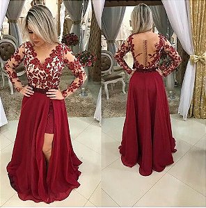 vestido 2 em 1 curto e longo