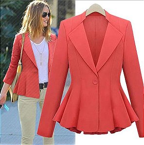 BLAZER VERMELHO EM PEPLUM SOB DCEGK9HY7