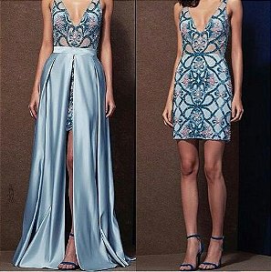 vestido de festa com duas saias