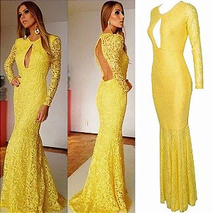 vestido amarelo mango