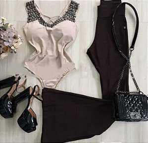 CONJUNTO BODY BORDADO E CALÇA  S 62T9H6U73