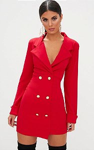 vestido blazer vermelho