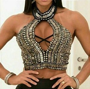 Cropped decote gota Clearance