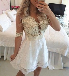 vestidos curtos branco para festa