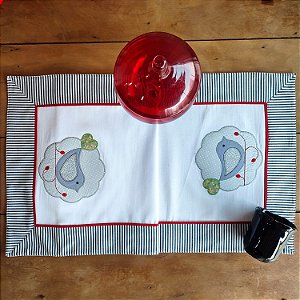 Caminho de Mesa Especial – BIRD CINZA, 1.10 X 40CM