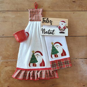 NATAL - JOGO BATE MÃO E PANO DE PRATO, NOEL XD