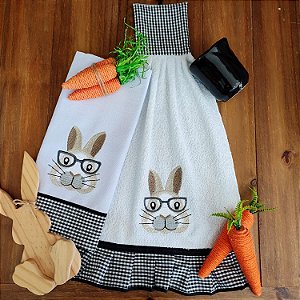 JOGO BATE MÃO E PANO DE PRATO PÁSCOA - XADREZ