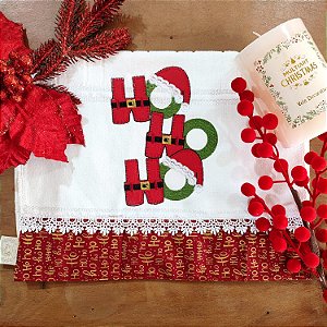 NATAL - TOALHA DE LAVABO BORDADA - HOHO ROUPA