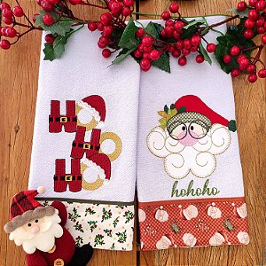Natal KIT 2 PANOS DE PRATO – Noel 03, 65cm x 44cm.