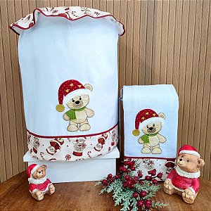 NATAL - CAPA PARA GALÃO 20 LITROS, URSO 92CM X 42CM.