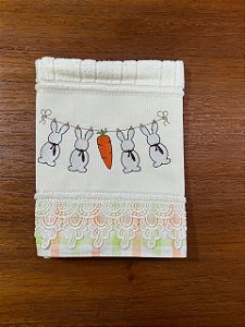 KIT TOALHA LAVABO 3 PEÇAS PÁSCOA - VARAL CENOURA.