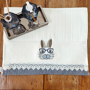 TOALHA DE ROSTO AVULSO BORDADO PÁSCOA - COELHO OCULOS.