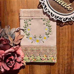 TOALHA DE LAVABO AVULSO BORDADO - HELENA, 30CMX45CM.