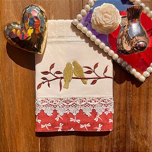 TOALHA DE LAVABO AVULSO BORDADO - SARAH, 30CMX45CM.