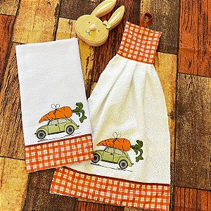 JOGO BATE MÃO E PANO DE PRATO PÁSCOA - FUSCA