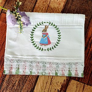 TOALHA DE LAVABO AVULSO PÁSCOA - COELHA AVENTAL.