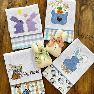 KIT 4 PANOS DE PRATO PÁSCOA - VIDA