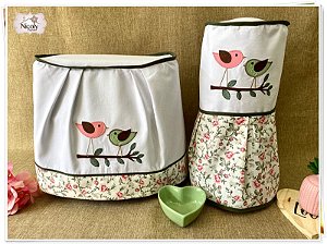 CAPA DE BATEDEIRA - PASSAROS, 63CM X 38CM.