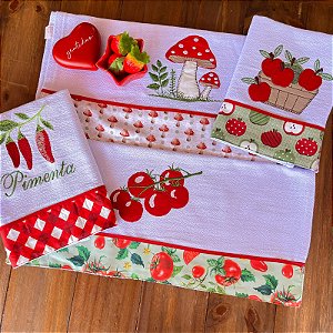 Kit 4 Pano de Prato – RED, 65cm x 44cm.