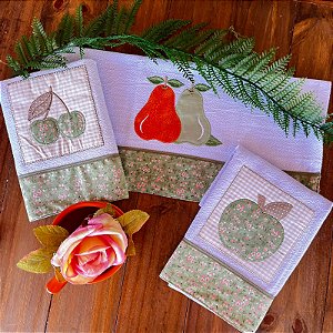 KIT 3 PANOS DE PRATO – VERDE FELIZ, 65cm x 44cm.