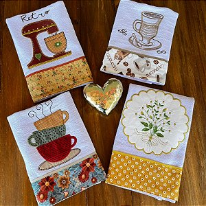 Kit 4 Pano de Prato – CAPUCCINO, 65cm x 44cm.