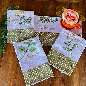 Kit 4 Pano de Prato – TEMPEROS, 65cm x 44cm.