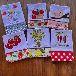 Kit 6 Panos de Prato - FESTA 65cm x 44cm.