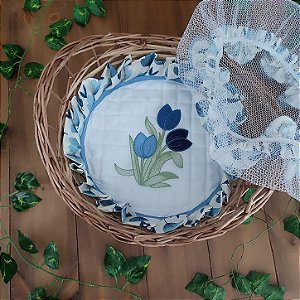 CESTA VIME - TULIPA AZUL, 100% ALGODÃO.