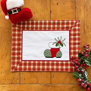 AMERICANO TOALHINHA NATAL - BOTA, 42cm x 30cm.