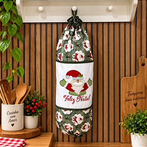 PUXA SACO NATAL - FELIZ NATAL, 49cm x 49cm.
