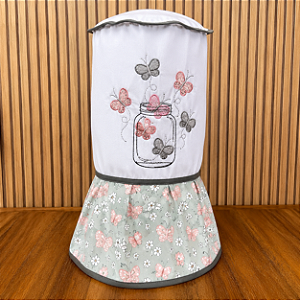 CAPA DE LIQUIDIFICADOR - BORBOLETAS CINZA 63CM X 38CM.