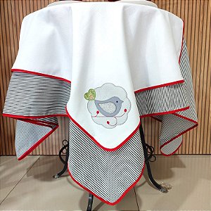 TOALHA DE MESA PARA 4 CADEIRAS - BIRD CINZA, 1.40 X 1.40 CM