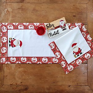 NATAL - CAMINHO DE MESA ESPECIAL BORDADO, NOEL LUZ 1.10cm x 40cm.