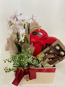 Caixa Box Orquídea e Chocolates